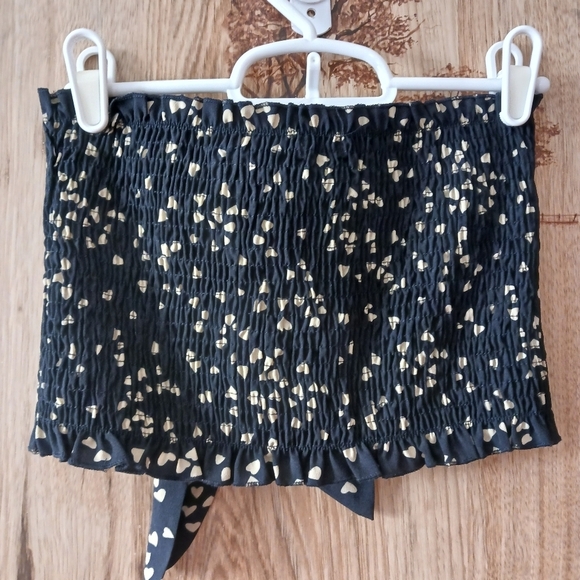 Nasty Gal Smocked Valentines Day Heart Print Tube Top - Picture 2 of 7